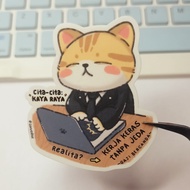 Lovvocat - Cat Sticker: Rich, Reality? Corporate Cat Sticker/ Cat Sticker/ Cat Sticker/ Kitten Stick