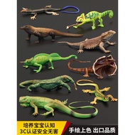 Solid Children Simulation Animal Toys Reptile Model Gladiator Green Iguana Lizard Chameleon Cognitiv