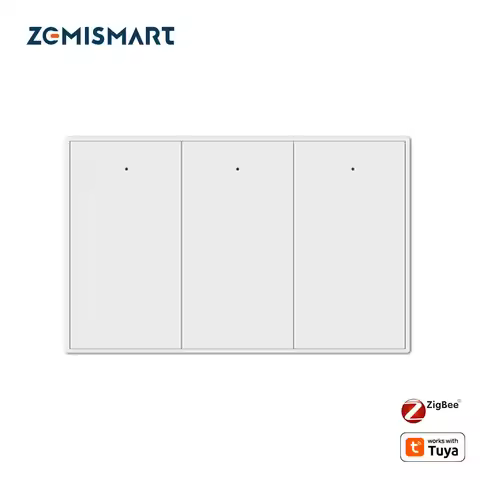 Zemismart Zigbee Push Wall Light Switches Work with Tuya 1 2 3 4 Gangs with Neutral Interruptor Alex