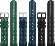 Premium Rubber Waffle Watch Band- Waterproof Replacement Watch Strap- Soft Rubber Watchbands for Men &amp; Women- For Divers &amp; Sports Watches- Suitable for Seiko &amp; Most Watches- 20mm 22mm