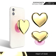 PopSockets Heart Of Gold PopGrip | ที่จับโทรศัพท์พรีเมี่ยม | ที่วางโทรศัพท์ที่ดีที่สุดและเหมือนกับที
