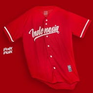 Indonesia Baseball Full Jersey - Authentic Red