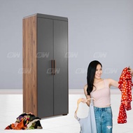 Bella 2 Door Wardrobe / Swing Door Cabinet / Cloth Storage Cabinet / Almari Kayu / Almari Baju L820MM X W500MM X H2000MM