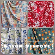 KATUN 1/ 2 Meters Rayon Viscose Cotton Fabric | Soft Rayon Cotton Rayon Fabric Motif Rayon Cotton Ma