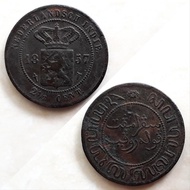 Koin kuno benggol Belanda Ned Indies 2 1/2 cents 1857 cooper 31 mm.
