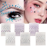 [Jielus] Moon Star Face Stickers Face Makeup Crystal Jewel Stickers Decoration Self Adhesive Glitter