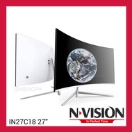 Brandnew! Nvision IN27C18 27  Curved Monitor for PC computer White 75HZ Gaming VA HDMI VGA