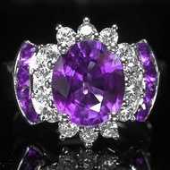 แหวนเงินแท้ 925 พลอยอเมทิสต์  Amethyst  น้ำหนัก  2.90  กะรัต  สวยไฟดีค่ะ