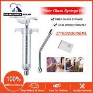 5/10/20ml Fiber glass syringe Drench syringe for goat Veterinary Heavy duty syringe with Oral drencher nozzle