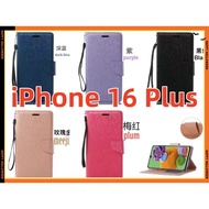 iPhone 16 Plus Phone Case Rollover Leather 16+Phone 16 Tempered Glass