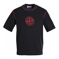 Summer New Products Round Neck Short Sleeve [Official Synchronization] Black Red Badge Embroidery Sh