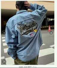 Mark Gonzales 24AW韓國小飛人街頭滑板刺繡印花水洗牛仔長袖襯衫外套