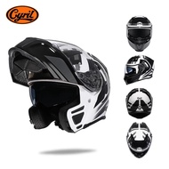Flip Up Modular Motorcycle Helmets ABS Outer Shell with Double Visor Cyril Motocross Helmet DOT Appr