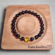 全新 天然 緬甸 琥珀 血珀 7mm 圓珠 手串 Natural Amber Cherry Amber Blood Amber Bracelet 設計款 DIY