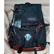 Hatchet Backpack Black With Leather Bottom
