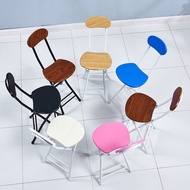 DZHome Portable Folding Chair Household Dining Chair Simple Chair Leisure Armchair Dormitory Stool Balcony Foldable Round Stool Easy To Carry