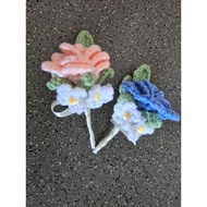 SG 🇸🇬 Crochet Boutonnière Rose / Tulip (Chest Flower)