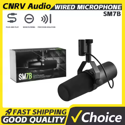 Cardioid dynamic microphone SM7B suitable for studio, selectable frequency response microphone for l