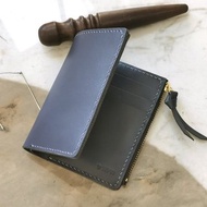 頭層牛皮錢包 豎款拉鏈皮夾 散紙袋銀包 手作禮物 可客製顏色刻字