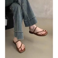 TOMI_A6 slippers, cute simple slippers - Bigsize flat sole (35-46)