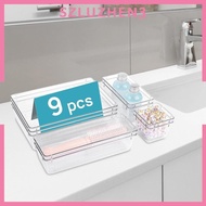 [Szluzhen3] 9 Pieces Drawer Organizer Stackable Vanity Drawer Organizer Trays for Bathroom
