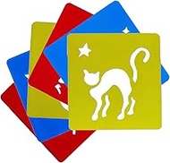 Set of 6 Stencils Kids Painting Stencils Children 15 x 14 cm Large Stencils Reusable Painting Stenci