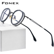 FONEX แว่นตากรอบแว่นตาไททาเนียมผู้ชายวินเทจขนาดใหญ่แว่นตาสี่เหลี่ยมผู้หญิงแว่นตา E-054