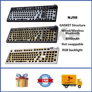 Keydous NJ98 Wireless Mechanical Keyboard Kit 96% Hot swappable RGB 8000mAh Custom Keyboard with Scr