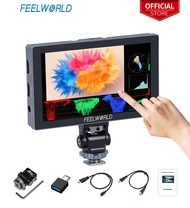 FEELWORLD P6X 5.5นิ้ว1000nit หน้าจอสัมผัสจอภาพแบบ DSLR สนามกล้องอลูมิเนียมแบบพกพาความสว่างสูง HDR 4K