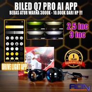 ADN Q7 PRO AI APP BILED PROJECTOR 3000K Car Motorcycle Headlights - 10000K CONTROL COLOR FROM HP 1 Y