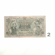 Uang KertasKuno Indonesia- th1938- 10Gulden Wayang- ttdWaveren (1lbr)D