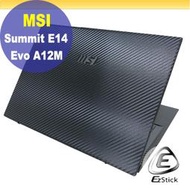 【Ezstick】MSI Summit  E14Evo A12M 黑色卡夢膜機身貼 DIY 包膜