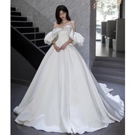 wedding dress bridal gown simple French elegant