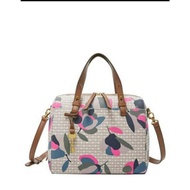 TAS WANITA FOSSIL ORI - FOSSIL FLORAL SATCHEL WHITE MULTI