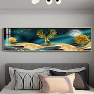 ภาพตกแต่งห้องนอน Abstrak Horizontal Luxury Hotel Warm Wall Art Bedside Decorative Painting Modern Si