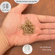 Set 50 Khoen Tròn Nối 8mm Màu Vàng Làm Móc Khóa Da Trang Trí Làm Đồ Thủ Công Túi Xách Bóp Ví Handmad