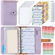 MIQUELGM A6 Soft Budget Binder Planner, PU Colorful A6 Handbook Storage Bag, Savings Money 6 Hole Bi