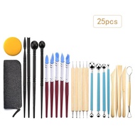 25Pcs Butsir Set Alat Keramik Butsir Paket Clay Ukir Carving Sculpting Modelling Sculpting Tools Ala