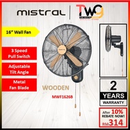 [FAST SHIPPING] Mistral 16” Wall Fan MWF1626 Wall Fan Wooden Design With 2 Years Warranty