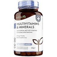 Multivitamins &amp; Minerals, 365 Vegan Multivitamin Tablets, Supply for 1 Year, Multivitamin Tablets for Men and Women with 26 Essential Active Vitamins &amp; Minerals