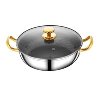 316 Stainless Steel Induction Cooker Dedicated Pot For Home Thick Soup Pot Non-Stick Pan Hot Pot Hotpot Double-Ear Frying Pan