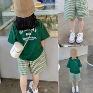 BNS 2PCS (Tshirt+Shorts) girl suit kids girl tshirt kids girl short pants kids girl baby girl clothi