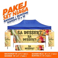 Banner & Bunting, Pakej Niaga untuk Khemah size 10x15