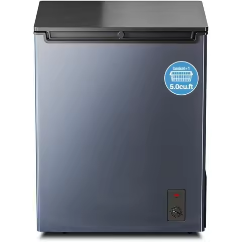 5.0Cu. Ft. Chest Freezer Top Door Metal Freestanding with Removable Basket for Home Kitchen Office B