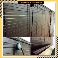 Malaysia No.1 Bidai Kayu Meranti Outdoor Blind Walnut | Wooden Blind Tahan Panas Hujan Balcony Windo