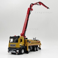 1:50 Diecast Truck Model Toy Concrete Pump Truck Miniature Replica Pull Back With Sound & Lights