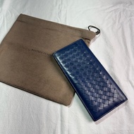 BV Bottega Veneta寶藍色 深藍色 對開編織皮夾