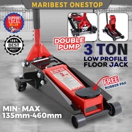 3 Ton Floor Jack Double Pump Hydraulic Jack Kereta Jek Jet Kereta Car Jack Hydraulic Jack Stand Rubb