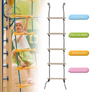 [OUK-t] Rope Ladder 5.6ft 5 Steps 220lbs Bearing Wooden Kids Climbing Rope Ladder With Straps, Swing