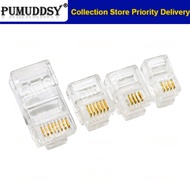 10PCS 4Pin 6Pin 8Pin Cable End Connectors Plugs telephone connector internet connector RJ9 4P4C RJ11